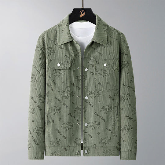 Herren Lässige Cordjacke mit praktischem Druck Shop Nory
