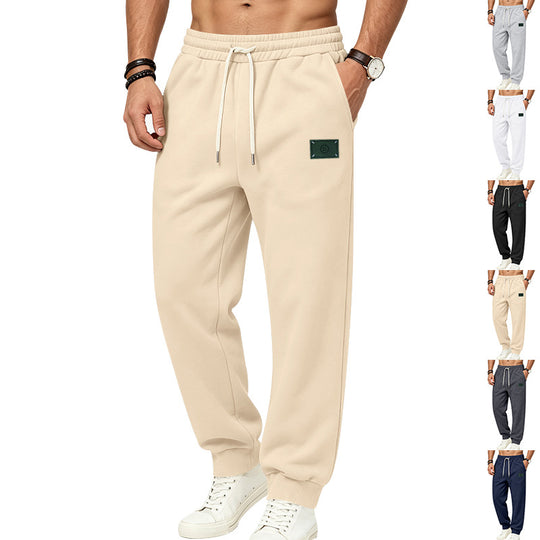 Herren Minimalistische Fleece-Jogginghose mit elastischem Tunnelzug und schmalen Bündchen Shop Nory