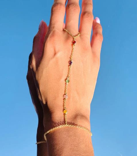 Damen Handkettchen mit funkelnden Zirkonia-Elementen Shop Nory