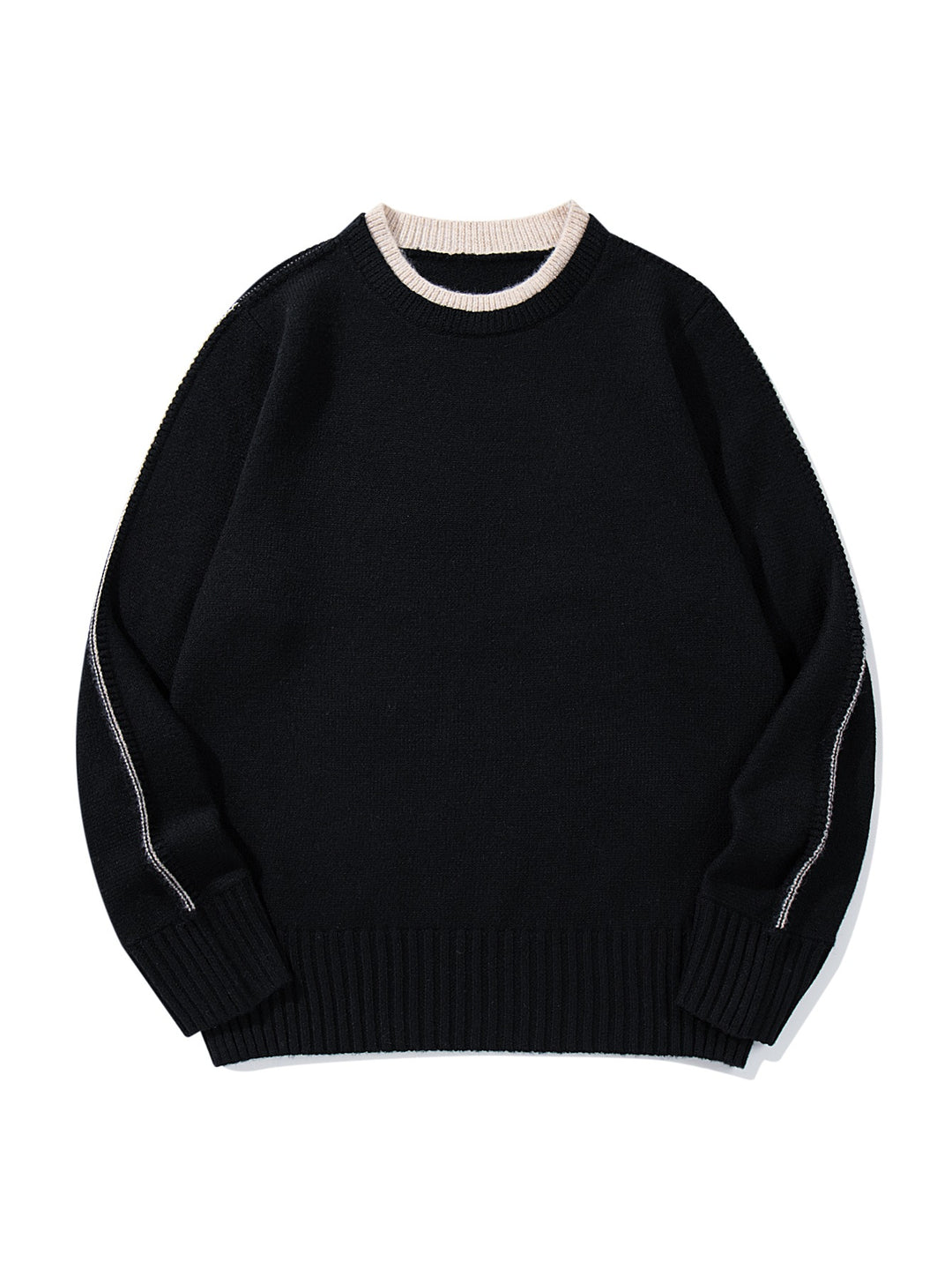 Unisex Feinstrick Rundhalspullover mit breitem Rippenbund und überschnittener Schulter Shop Nory