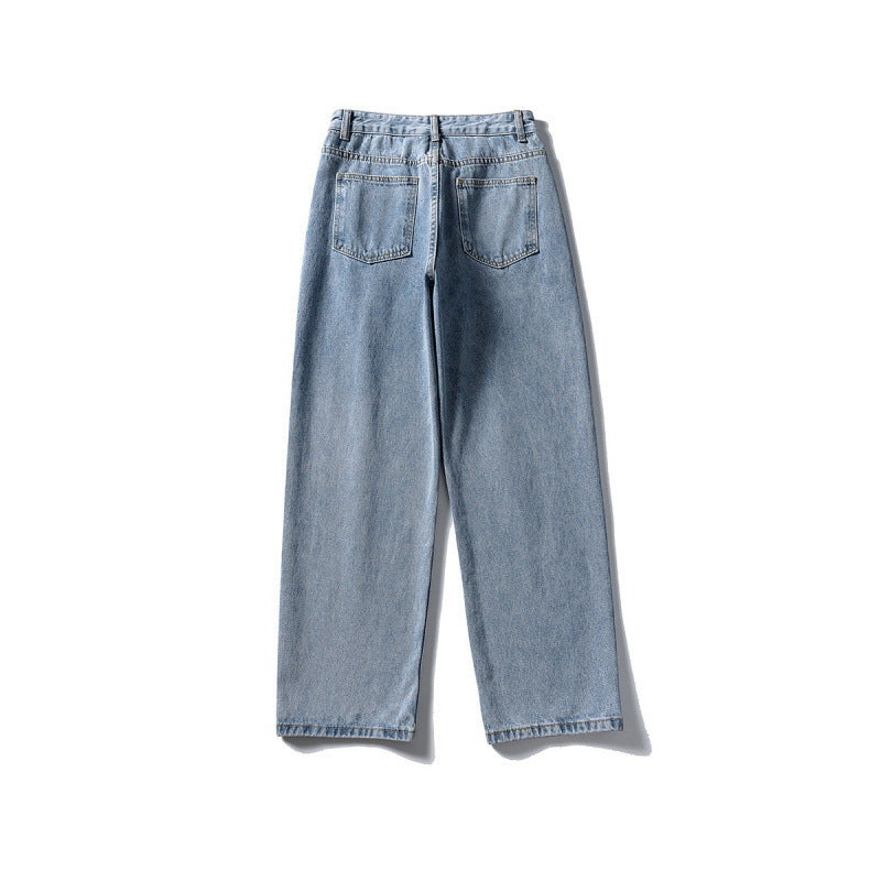 Damen Weitgeschnittene High-Waist Denim-Jeans mit geradem Bein Shop Nory
