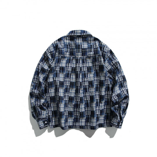 Unisex Kariertes Overshirt im Boxy‑Cut mit Brusttasche und Hemdkragen Shop Nory