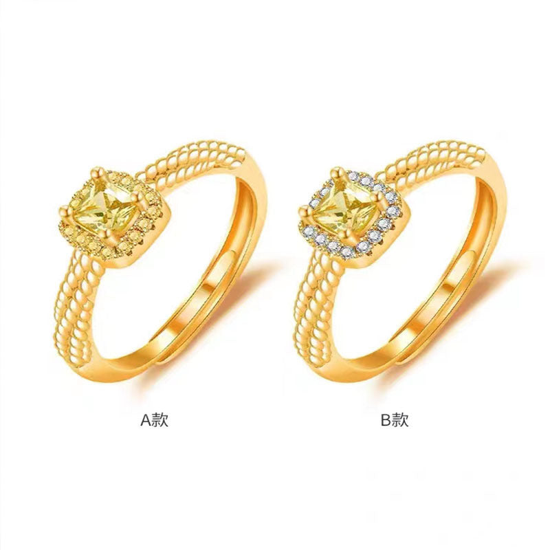Damen Ring mit kunstvollem geflochtenem Design und strahlendem Stein Shop Nory