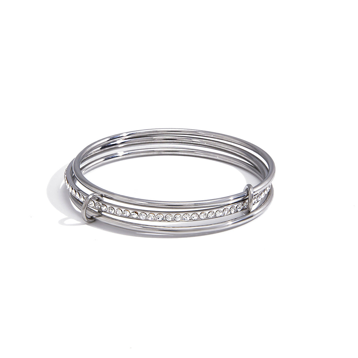 Damen Edelstahl Armband mit funkelnden Kristallen und hypoallergener Verarbeitung Shop Nory