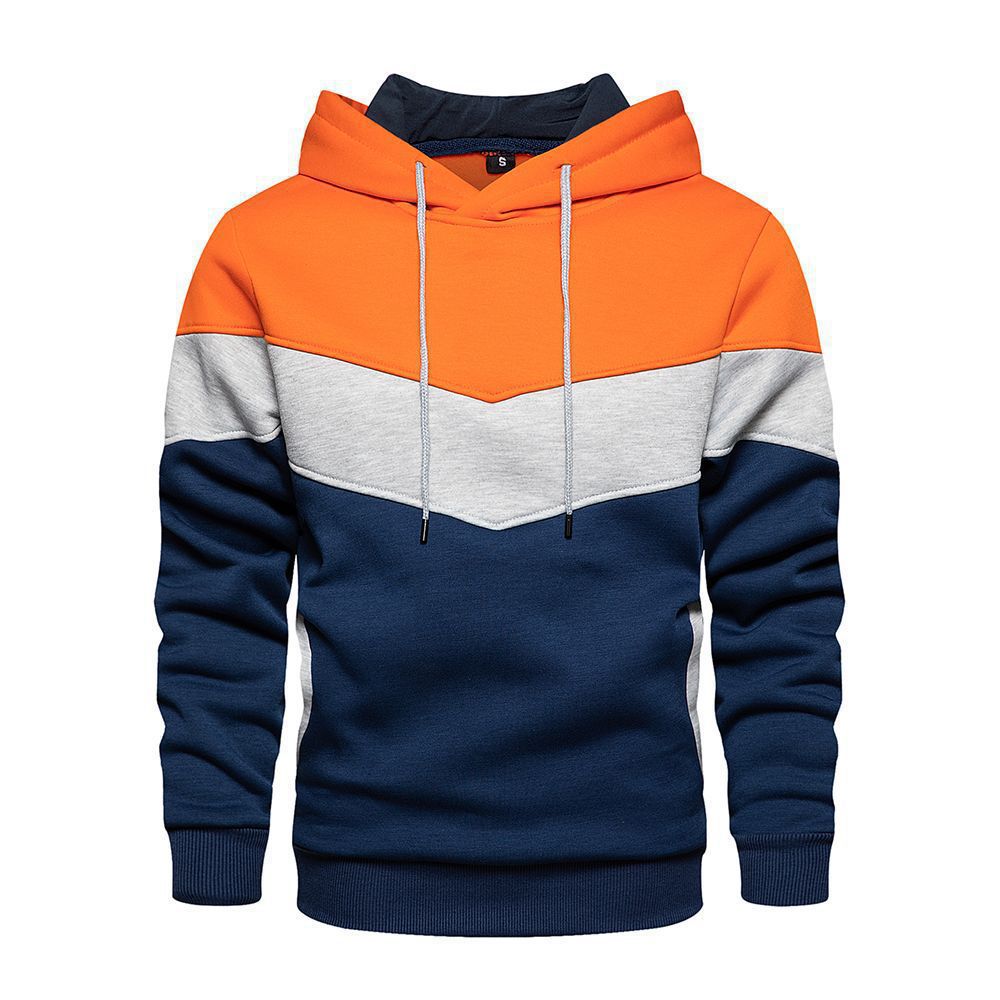 Herren modischer Kapuzenpullover mit geometrischem Farbdesign