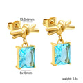 Damen Ohrringe mit funkelndem rechteckigem Zirkonia-Anhänger und eleganter Goldbeschichtung Shop Nory