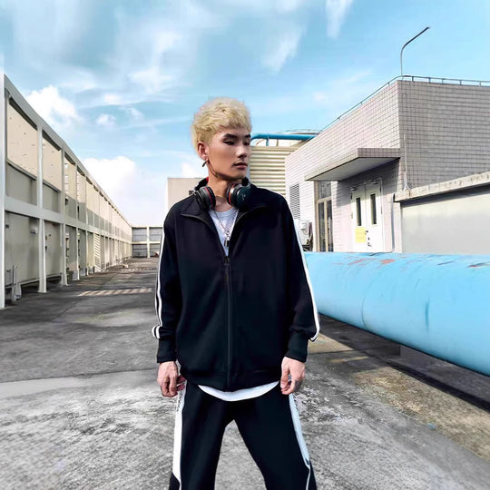 Herren Sportliche Trainingsjacke mit hohen Kragen Shop Nory