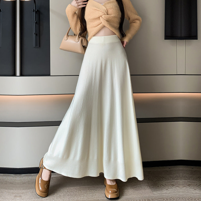 Damen Eleganter Maxirock mit Plisseefalten und elastischem Bund Shop Nory