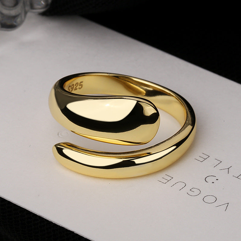 Damen offener Ring mit modernem Wellen-Design Shop Nory