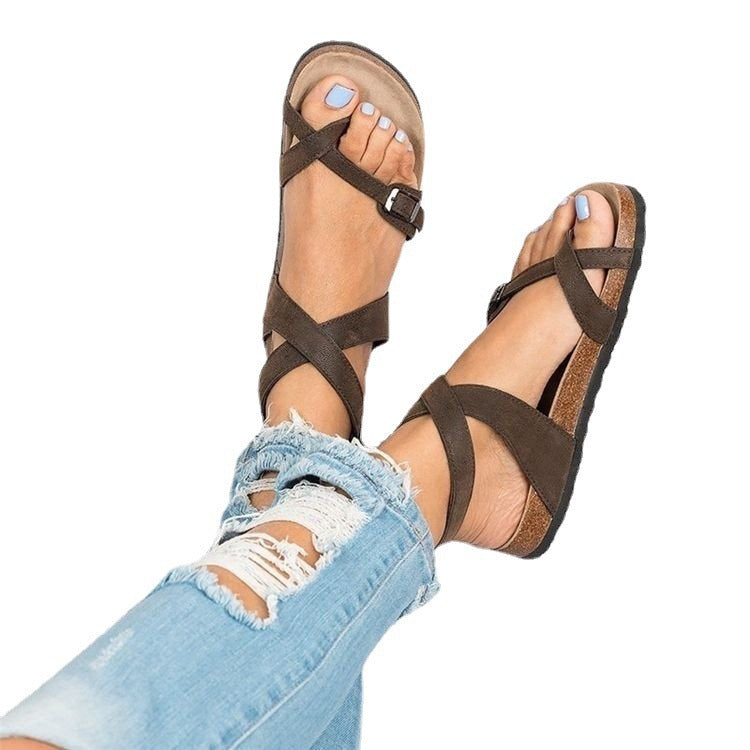 Damen bequeme Riemchen-Sandalen mit anatomischem Fußbett und verstellbarem Riemendesign
