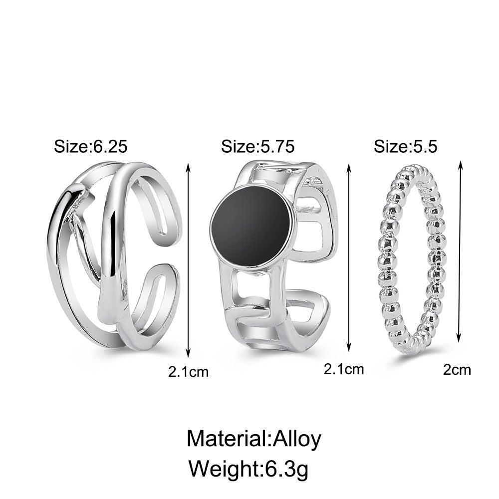 Damen Schmuckring-Set aus elegantem Silber mit künstlerischen Designs Shop Nory