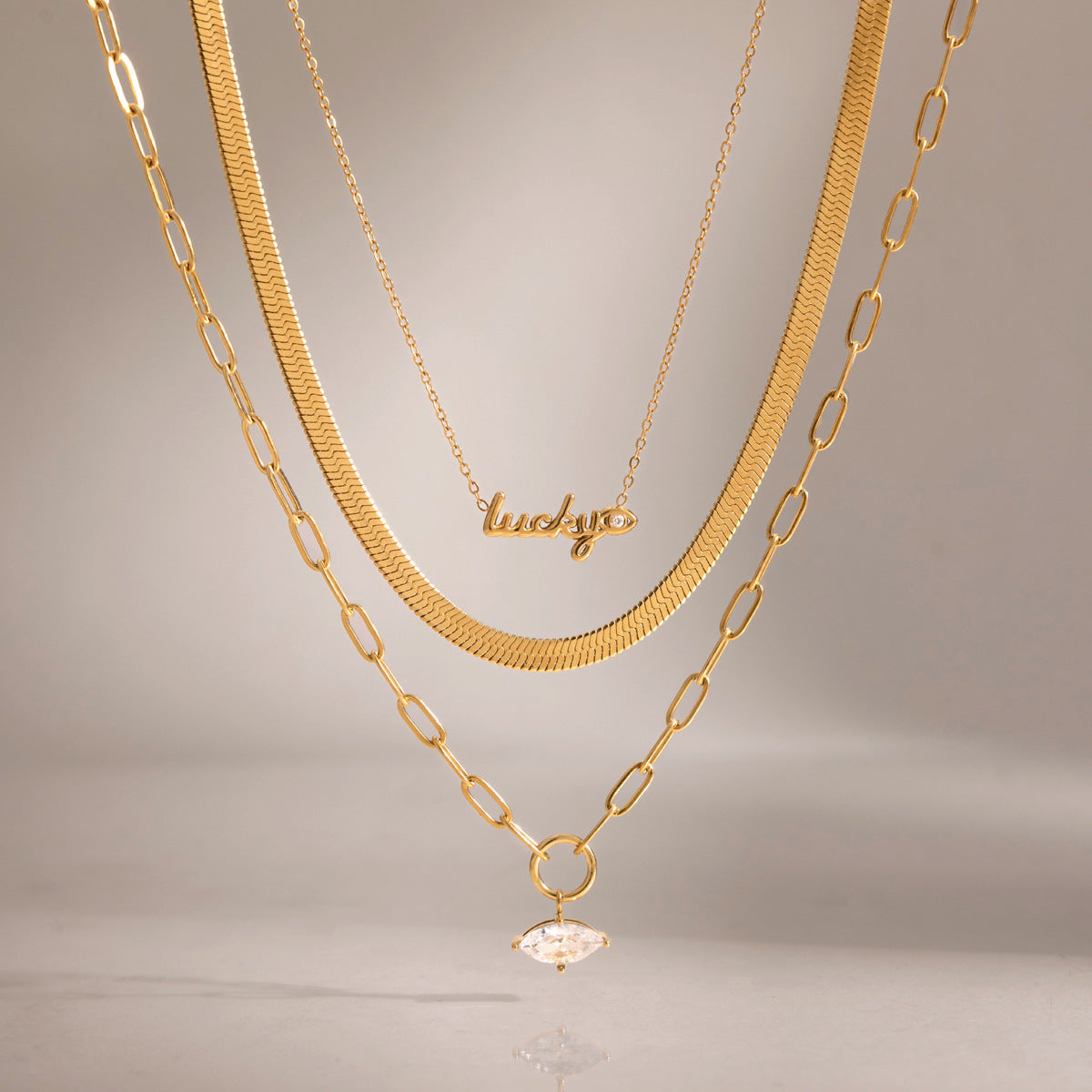 Damen Namenskette mit funkelndem Detail Shop Nory