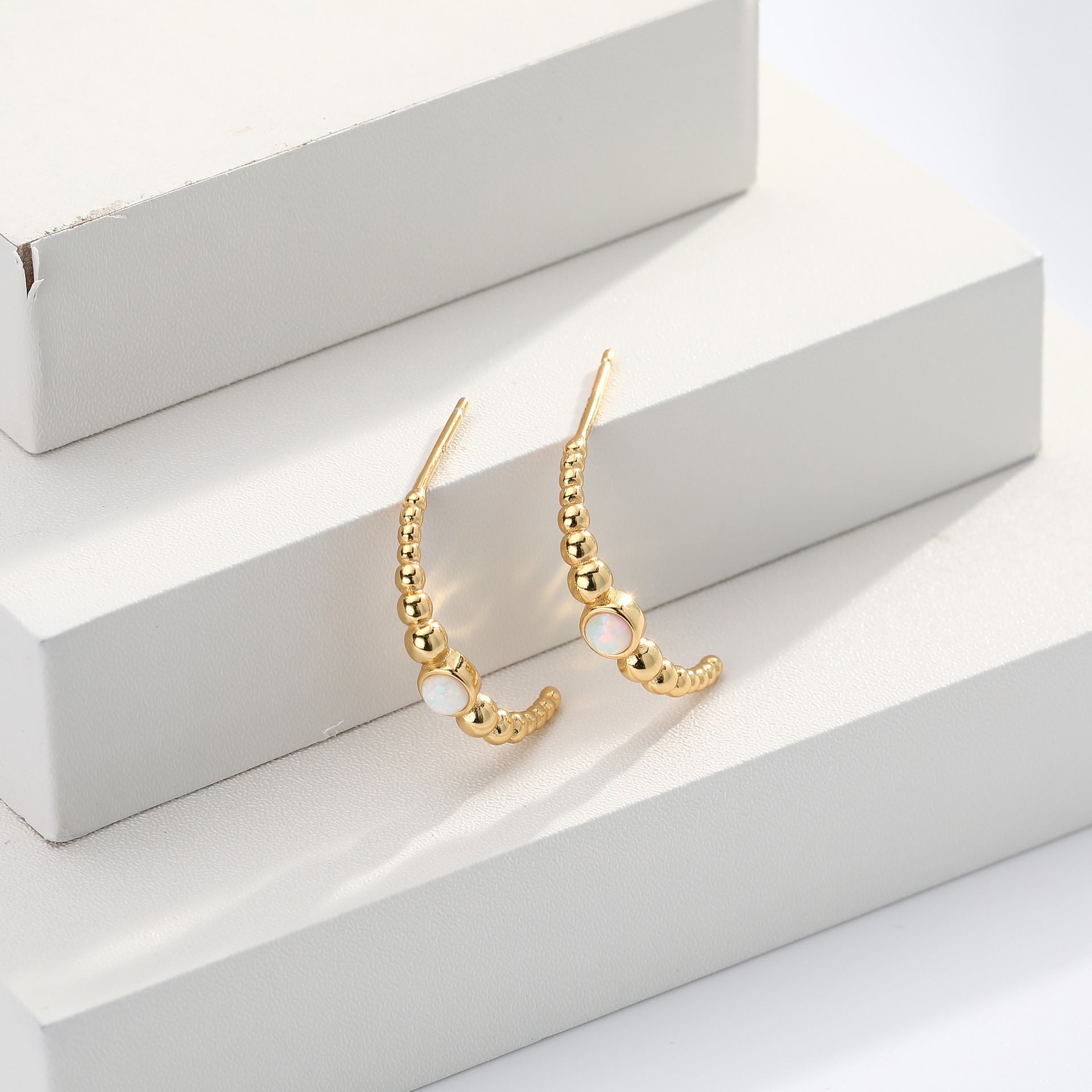 Damen Ohrringe mit funkelndem Opal und 925 Sterling Silber Shop Nory