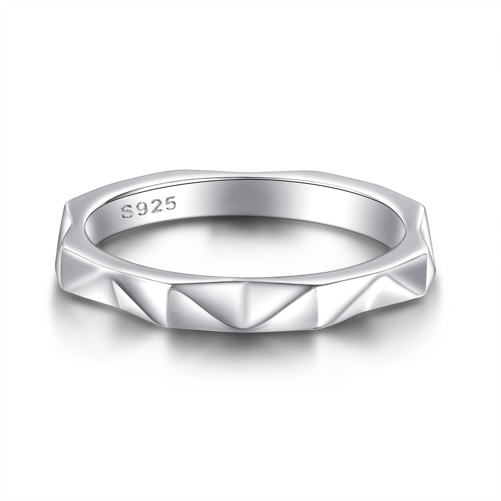 Damen Designer-Ring mit modernem, facettiertem Oberflächenfinish Shop Nory