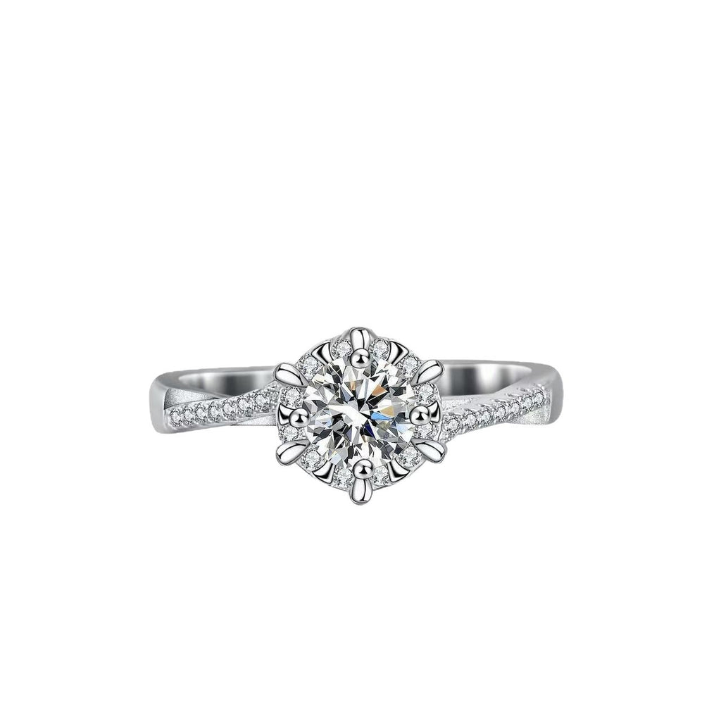 Damen eleganter Solitärring mit funkelndem Zirkonia und filigraner Fassung Shop Nory