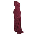 Damen elegantes Abendkleid mit asymmetrischem One-Shoulder-Design und floralem Spitzenbesatz