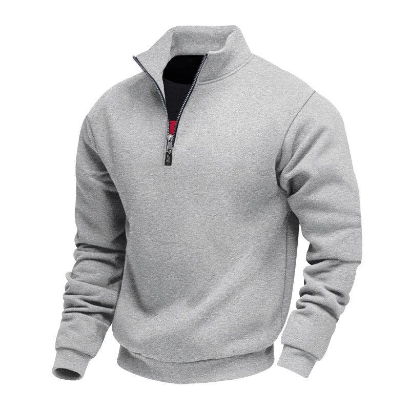 Herren sportlicher Sweatshirt mit modernem Stehkragen und Reißverschluss