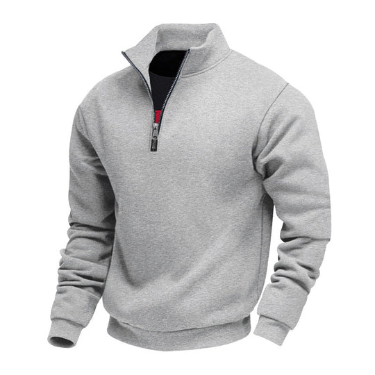Herren sportlicher Sweatshirt mit modernem Stehkragen und Reißverschluss