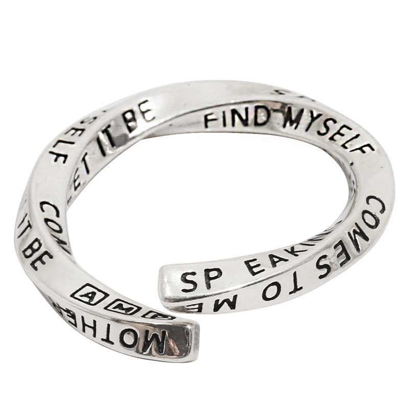 Damen Offener Ring mit inspirierendem Schriftzug und modernem Design Shop Nory