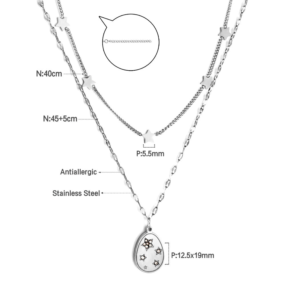 Damen mehrlagige Halskette mit Sternenanhängern und eleganter goldplattierter Oberfläche Shop Nory