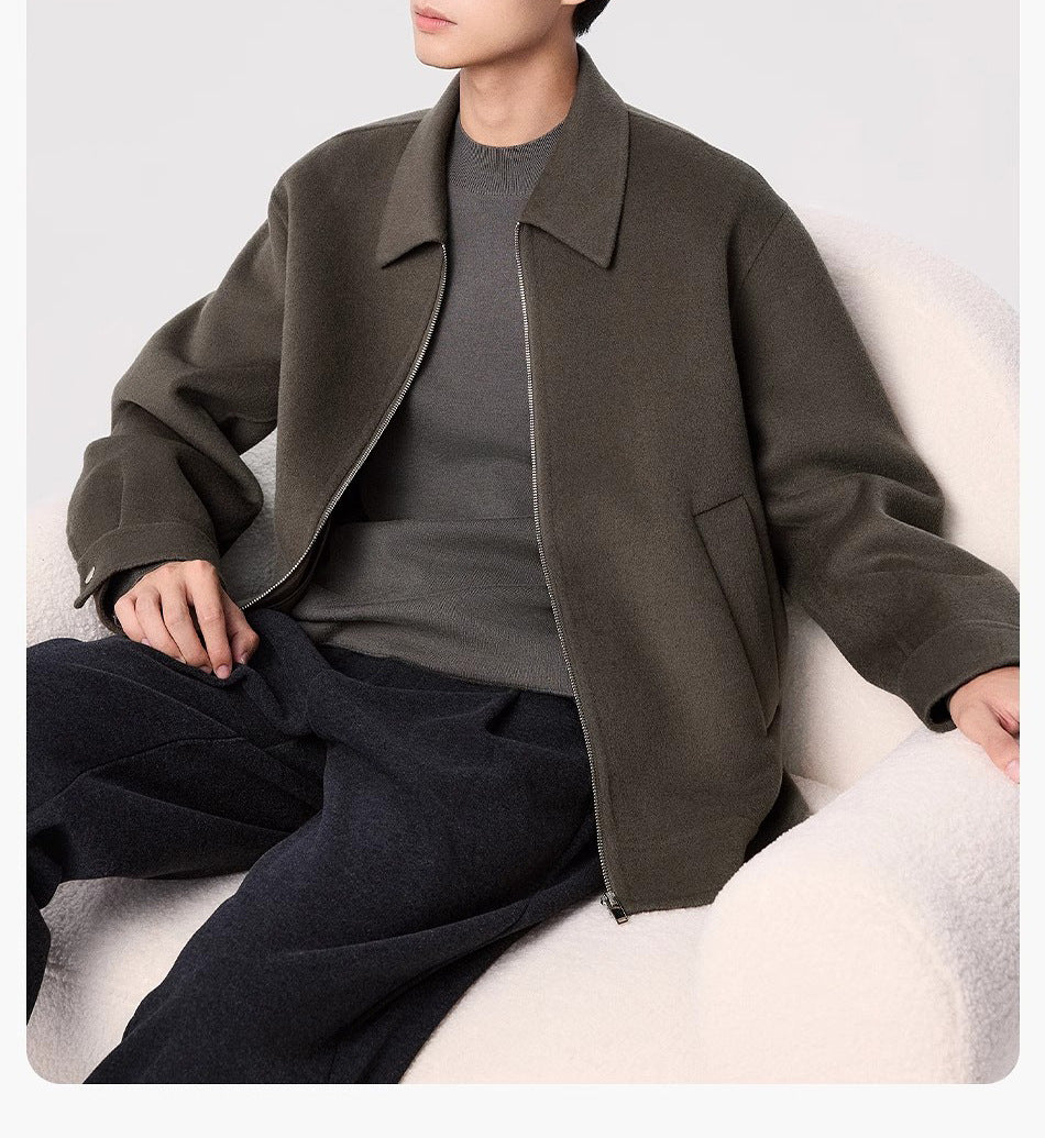 Herren Kurzjacke aus Wollmix mit Reißverschluss und Hemdkragen Shop Nory