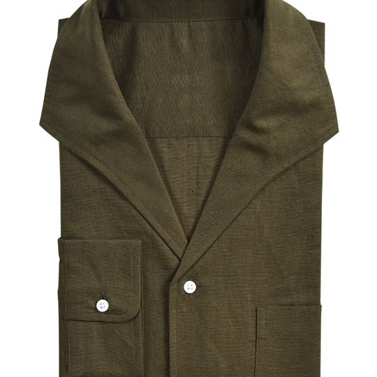 Herren Leichtes Leinenmix-Hemd mit offenem Camp-Kragen, aufgesetzten Taschen und Knopfmanschetten Shop Nory