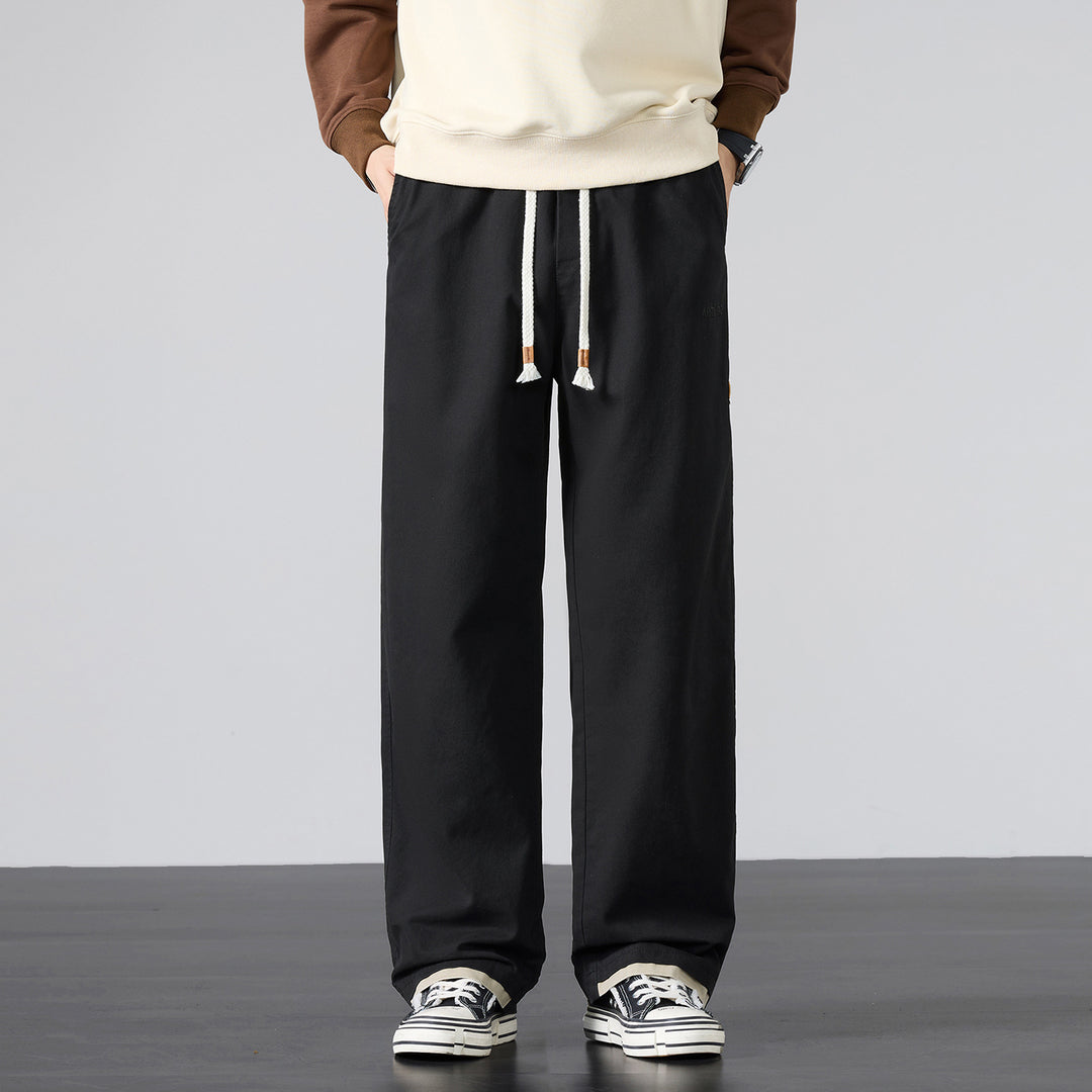 Herren Weite Baumwoll-Canvas-Hose im Wide‑Leg mit Kordelzugbund Shop Nory