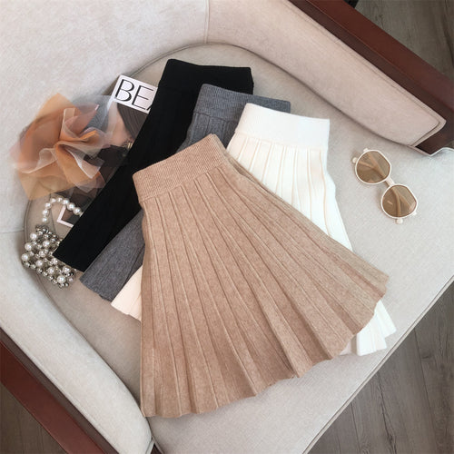 Damen Plissee-Rock aus leichter Strickware Shop Nory