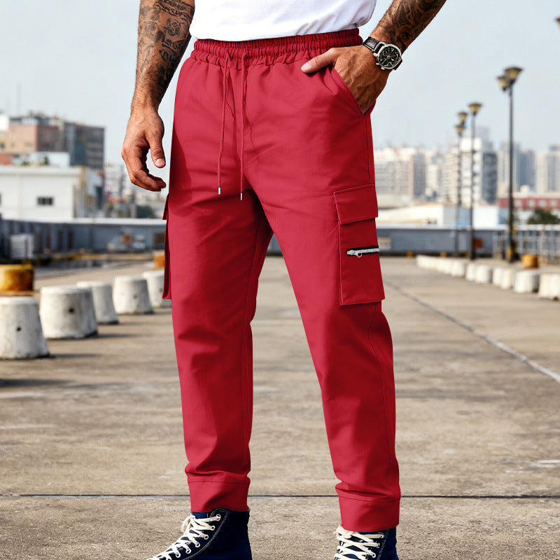 Herren Cargojogger mit elastischem Bund, Kordelzug und Reißverschlusstaschen Shop Nory
