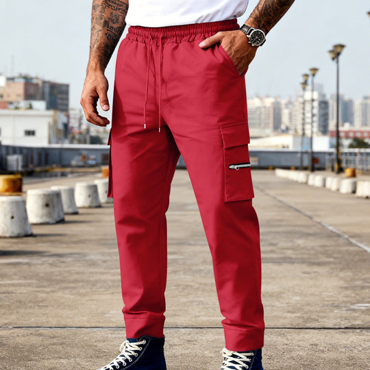 Herren Cargojogger mit elastischem Bund, Kordelzug und Reißverschlusstaschen Shop Nory