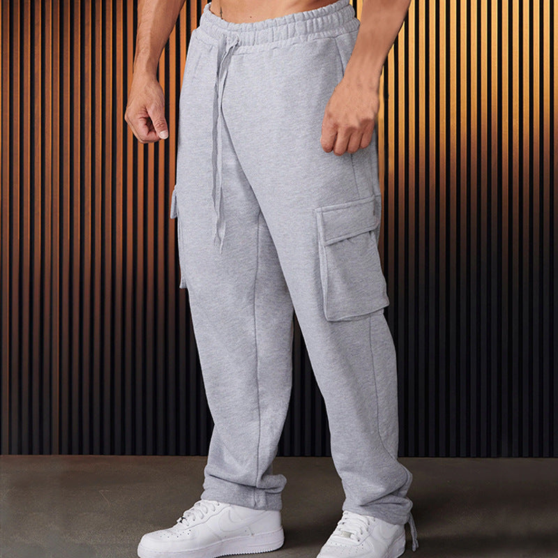 Herren entspannte Cargo-Hose mit praktischem Taschen-Design und elastischem Bund