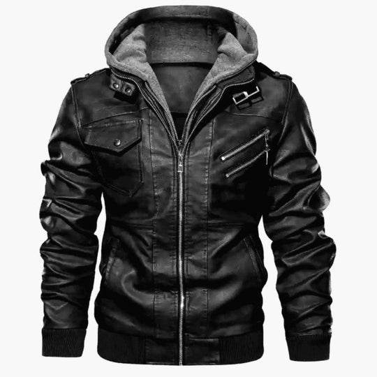 Herren lässige jacke mit abnehmbarer Kapuze und funktionalen Taschen