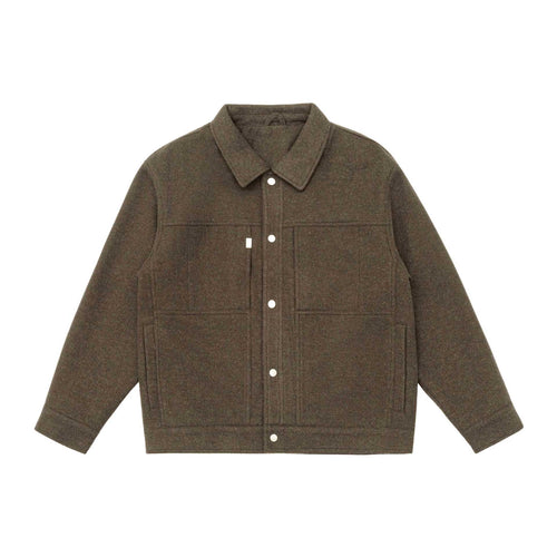 Herren Boxy-Wollmix-Blousonjacke mit Druckknopffront und aufgesetzten Pattentaschen Shop Nory