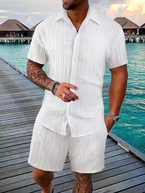 Herren atmungsaktives Sport-Set mit Kurzarm-Hemd und Shorts