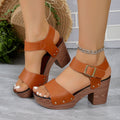 Damen Plateau-Sandalen mit dekorativer Schnalle und rutschfester Sohle Shopnory