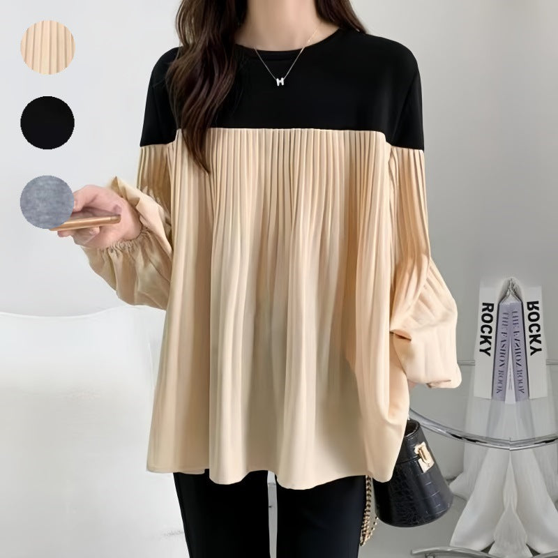 Damen Elegante Plissée-Tunika mit Volumenärmeln und geraffter Brustpartie Shop Nory