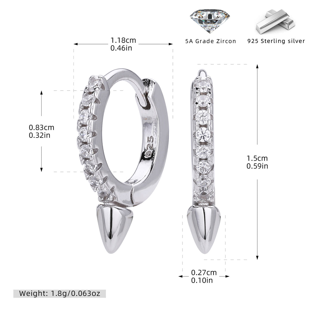 Damen Creolen mit funkelnden Zirkonsteinen und hochwertiger 925er Silberfassung Shop Nory