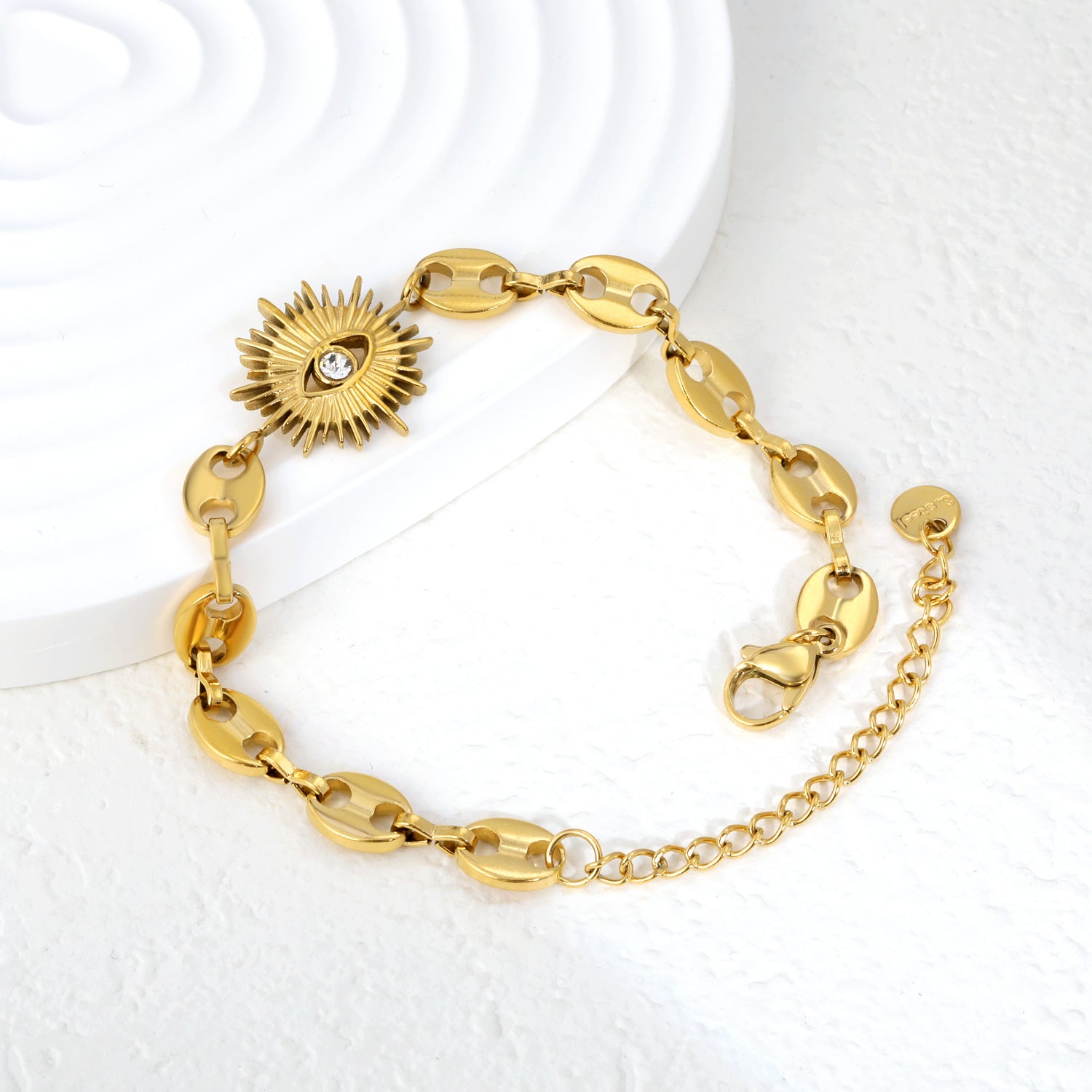 Damen Armband mit kunstvollem Augensymbol und eleganten Gliederdesign Shop Nory