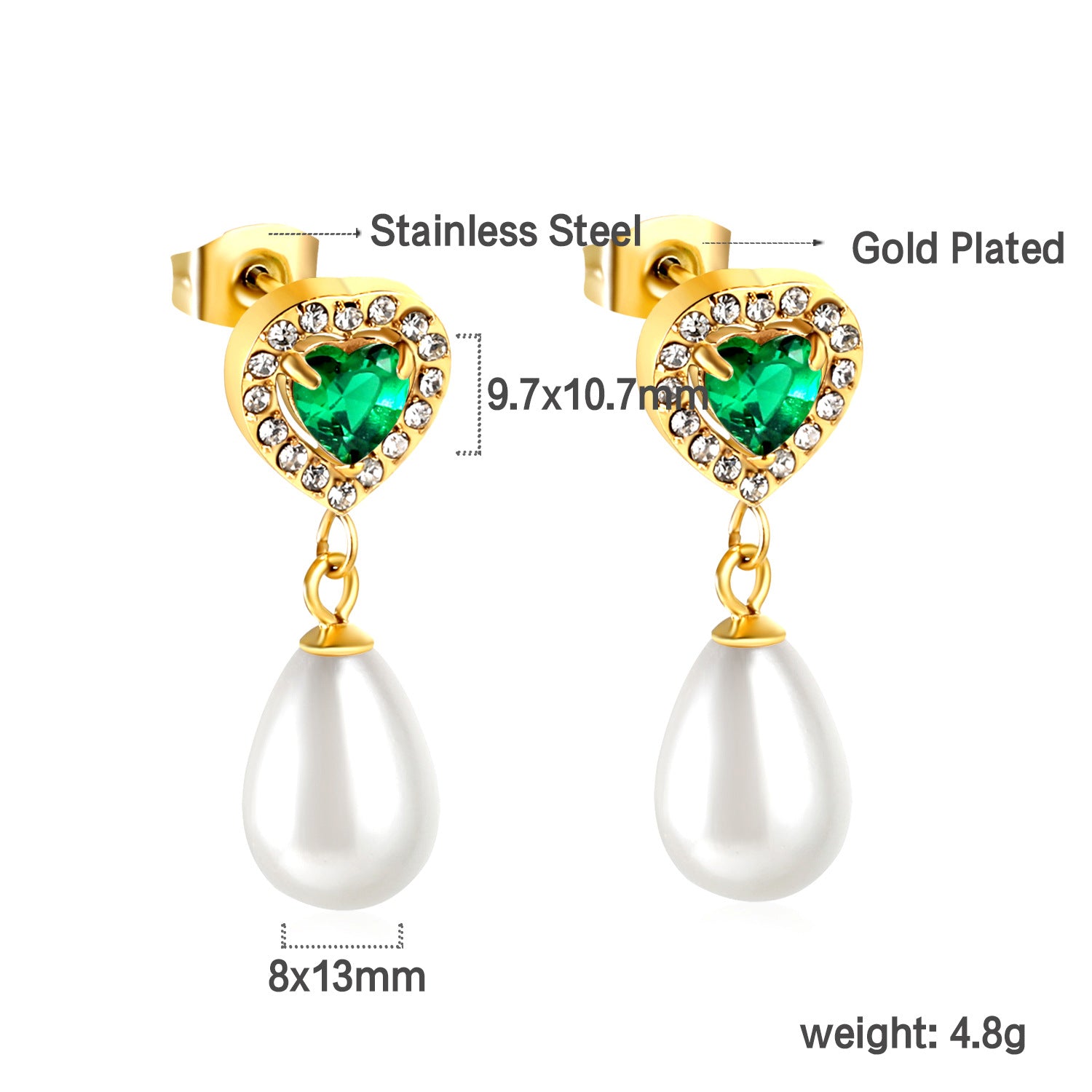 Damen Ring mit grünem Kristall und funkelndem Zirkonia-Rahmen Shop Nory