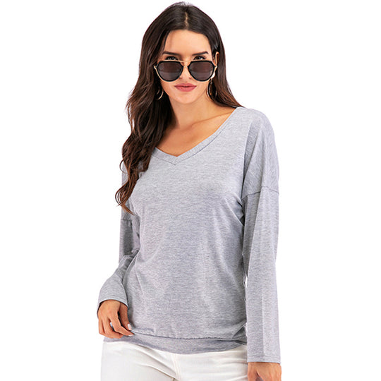 Damen Langarm-Top mit drapiertem Rückenausschnitt und Oversize-Passform Shop Nory