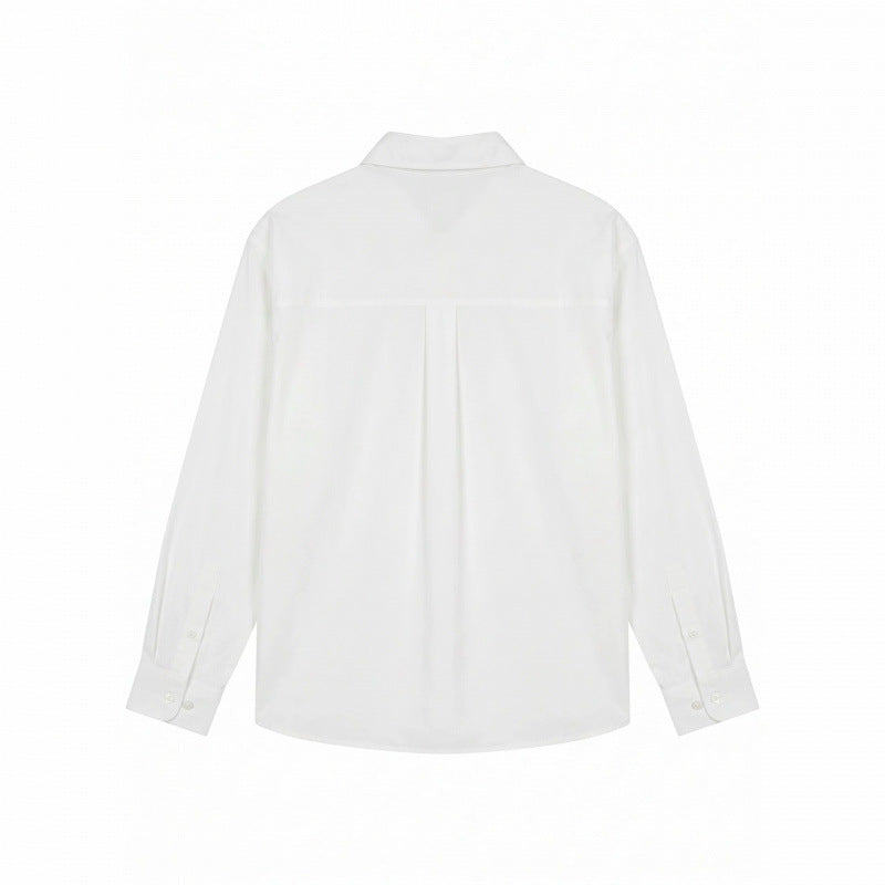 Unisex Besticktes Oversize-Hemd aus Baumwollmix mit Knopfleiste und dezenten Motivstickereien Shop Nory