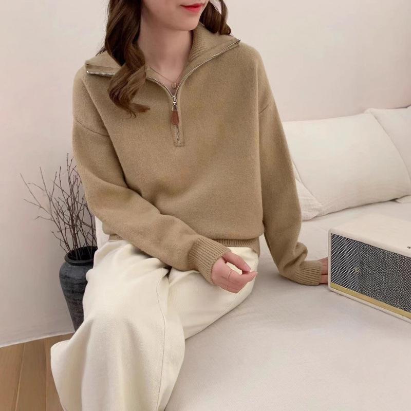 Damen Komfortabler Zip-Pullover Shop Nory