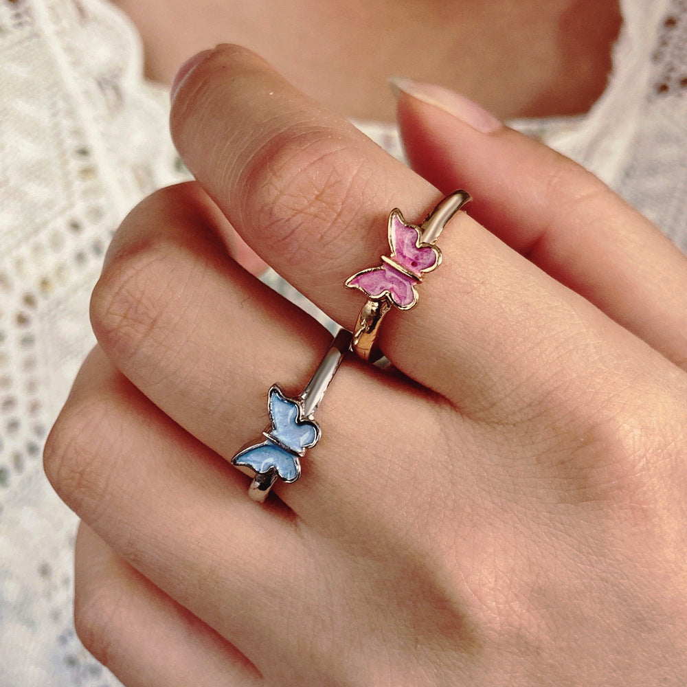 Damen Ring mit kunstvollem Schmetterlingsdesign Shop Nory