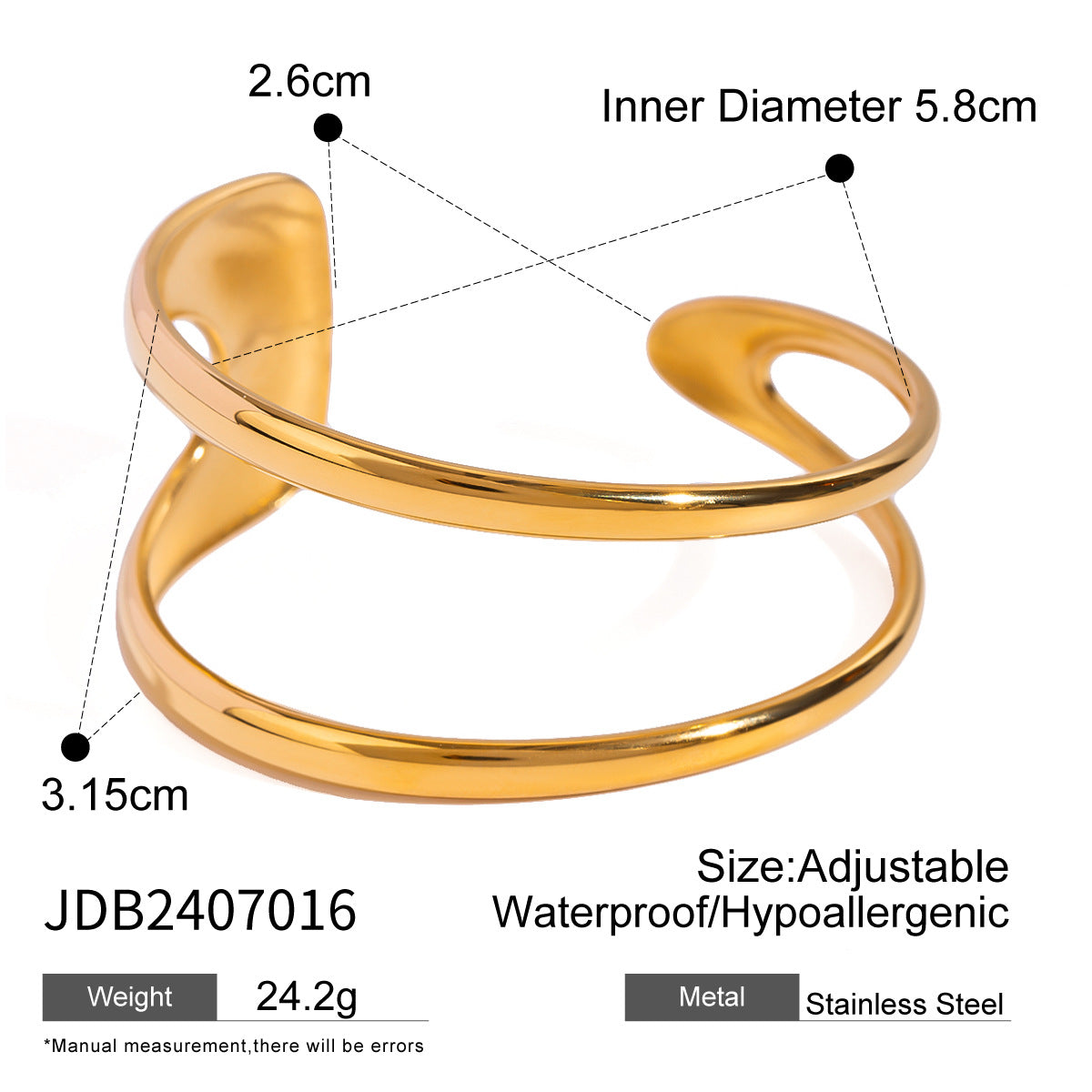 Damen Offener Armreif aus hypoallergenem Edelstahl mit elegantem Design Shop Nory