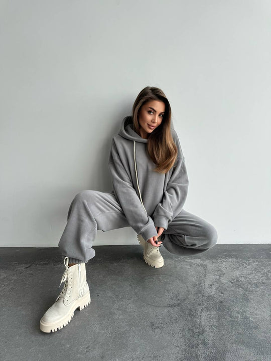 Damen Oversize-Fleece-Hoodie mit Kapuze und taillierter Tapered-Jogginghose Shop Nory