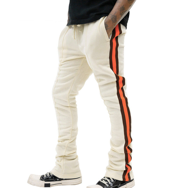 Herren Tapered-Trainingshose mit elastischem Bund, Kordelzug und seitlichen Kontraststreifen Shop Nory