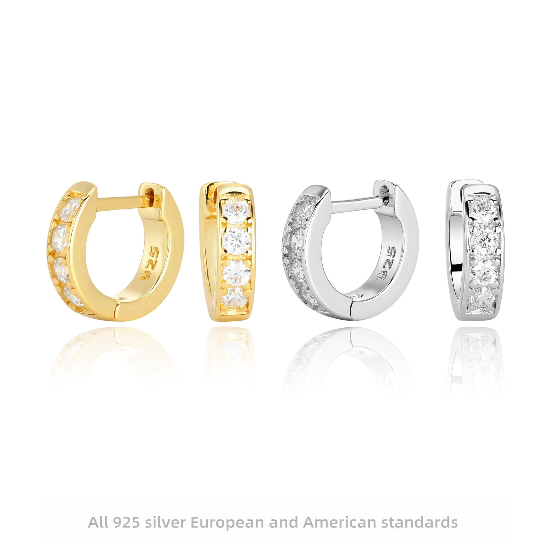 Damen Ohrringe aus 925er Sterlingsilber mit Zirkonsteinen Shop Nory