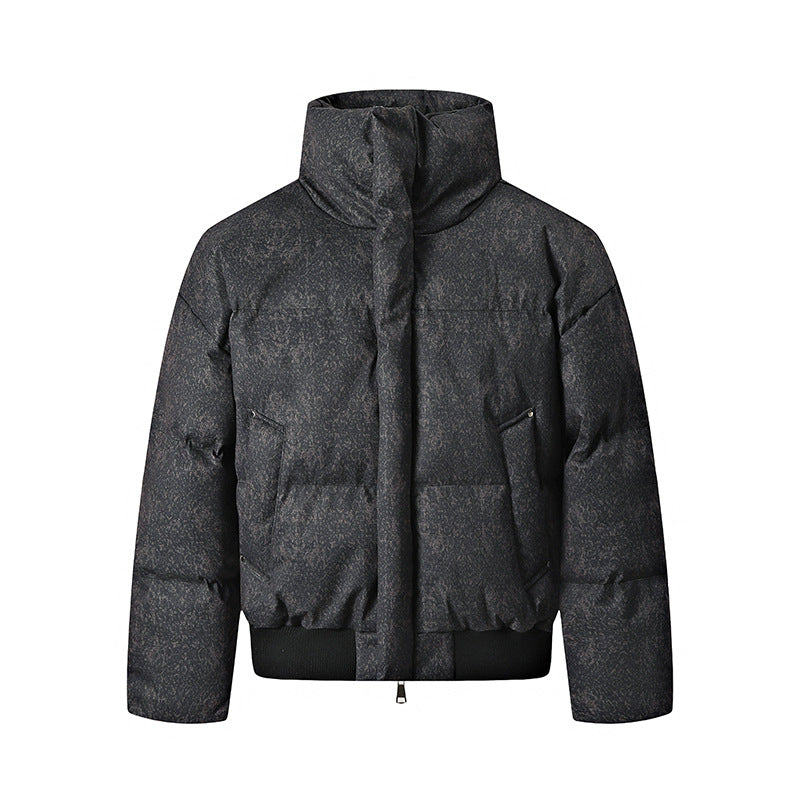 Herren Kurze wattierte Steppjacke mit hohem Stehkragen und matter Strukturoptik Shop Nory