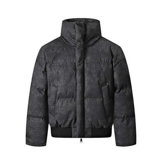 Herren Kurze wattierte Steppjacke mit hohem Stehkragen und matter Strukturoptik Shop Nory