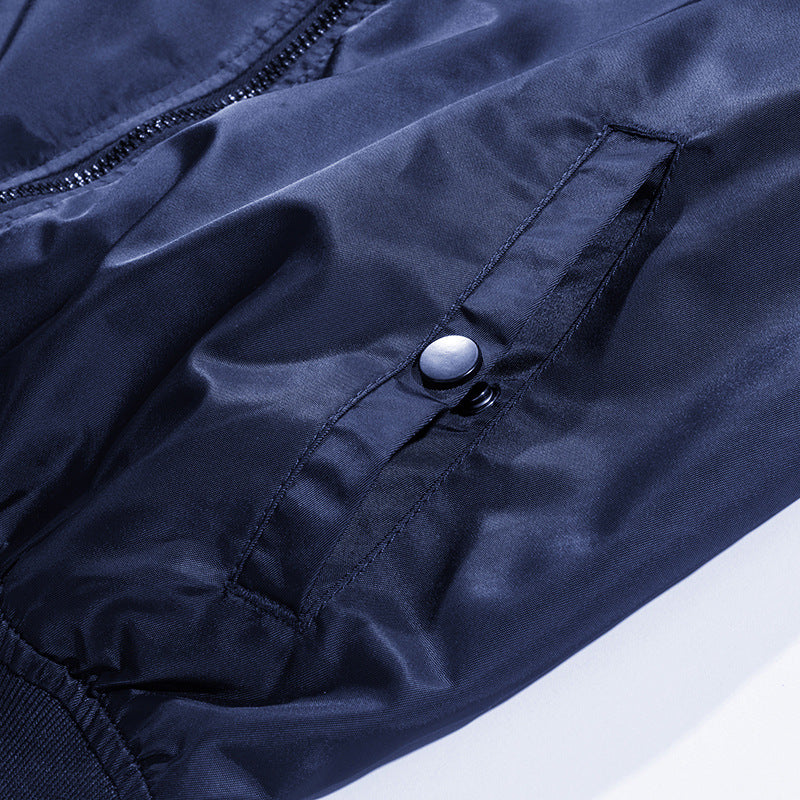 Herren Wind- und Wasserabweisende Nylon-Bomberjacke mit Rippbündchen und Ärmeltasche Shop Nory